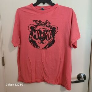 Southern Couture Mama Bear Graphic T-Shirt Women's XL Pink Cute Pre-Owned